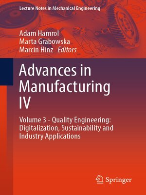 cover image of Advances in Manufacturing IV